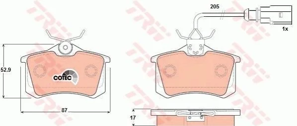 <strong>Гальмівні колодки FORD (Europe) - SEAT - VOLKSWAGEN Galaxy/Galaxy Van/Alhambra/Alhambra Van TRW GDB1415 (фото 1)</strong>