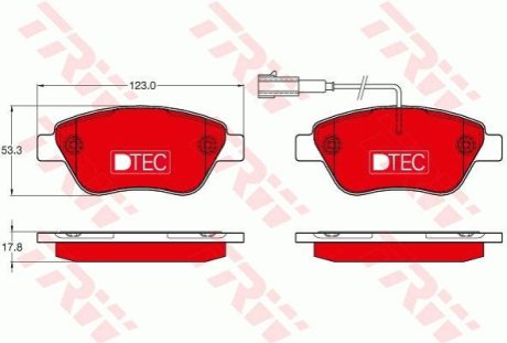 Гальмівні колодки TRW GDB1654DTE (фото 1)