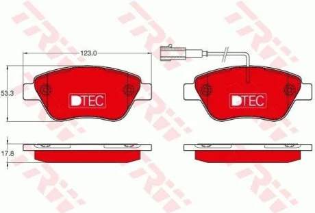 Гальмівні колодки для TRW GDB1654DTE фото товару