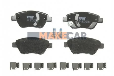 Комплект гальмівних колодок, дискове гальмо для Fiat, Citroen, Peugeot, Lancia, Alfa Romeo TRW GDB1700 фото товару