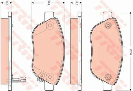 Гальмівні колодки, дискові для TRW GDB1701 фото товару