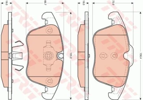 Гальмівні колодки для Jaguar TRW GDB1705 фото товару