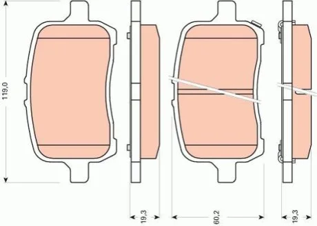 Гальмівні колодки для Mazda, Opel TRW GDB1755 фото товару