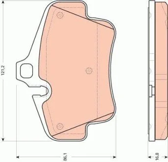 Колодки гальмівні дискові (комплект 4 шт) для Porsche TRW GDB1758 фото товару