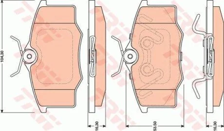 Гальмівні колодки, дискові для Volkswagen TRW GDB1759 фото товару