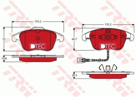 Гальмівні колодки TRW GDB1762DTE фото товара