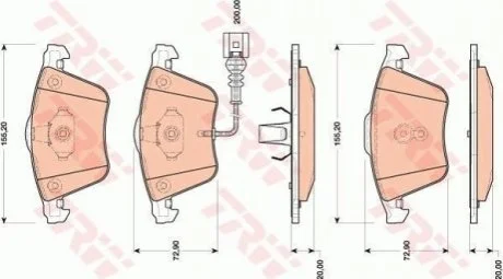 Гальмівні колодки для Volkswagen, Audi TRW GDB1809 фото товару