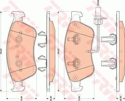 Гальмівні колодки, дискові для TRW GDB1811 фото товару