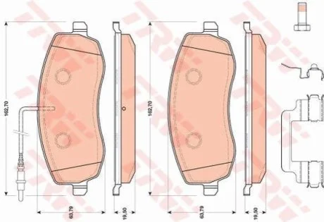 Гальмівні колодки для Lancia, Fiat, Citroen, Peugeot TRW GDB1820 фото товару