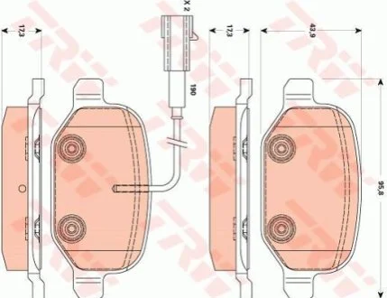 Гальмівні колодки для Alfa Romeo TRW GDB1881 фото товару
