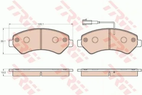 Комплект гальмівних колодок, дискове гальмо для TRW GDB1982 фото товару