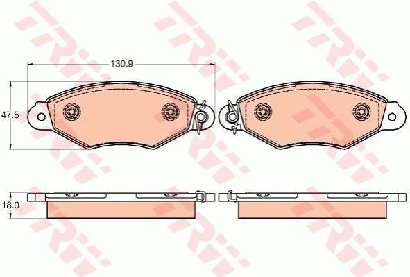 <strong>Комплект тормозных колодок, дисковый тормоз TRW GDB2024 (фото 1)</strong>