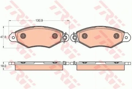 Комплект гальмівних колодок, дискове гальмо для TRW GDB2024 фото товару