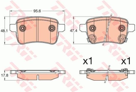 Гальмівні колодки TRW GDB2032 фото товара