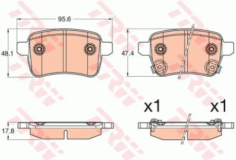 Гальмівні колодки для Fiat TRW GDB2032 фото товару