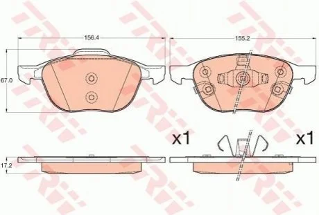 Гальмівні колодки для TRW GDB2059 фото товару