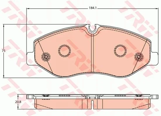 <strong>Комплект гальмівних колодок, дискове гальмо TRW GDB2103 (фото 1)</strong>