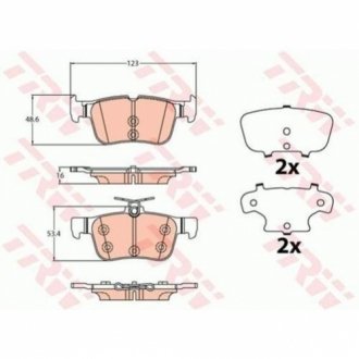 Комплект гальмівних колодок TRW GDB2133 фото товару
