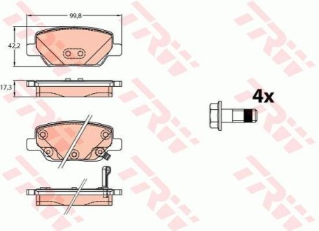 Гальмівні колодки TRW GDB2156 фото товара