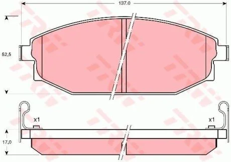 Гальмівні колодки, дискові для Hyundai TRW GDB3232 фото товару