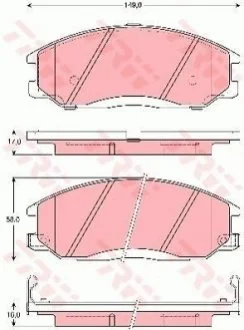 Гальмівні колодки для Hyundai, KIA, SsangYong TRW GDB3257 фото товару