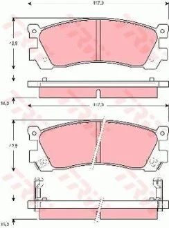 Гальмівні колодки, дискові для Mazda TRW GDB3264 фото товару