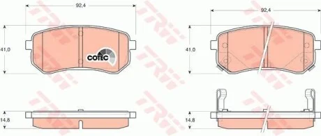 Гальмівні колодки для TRW GDB3370 фото товару