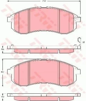 Гальмівні колодки для Mitsubishi TRW GDB3380 фото товару