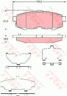 Гальмівні колодки, дискові для Mazda TRW GDB3406 фото товару