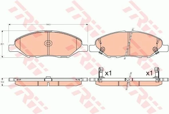 <strong>Комплект гальмівних колодок, дискове гальмо TRW GDB3577 (фото 1)</strong>