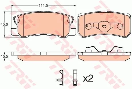 Гальмівні колодки для TRW GDB3595 фото товара