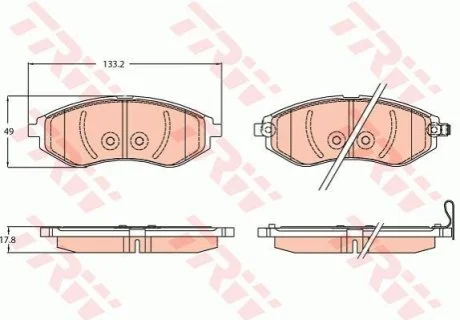 Гальмівні колодки для TRW GDB3634 фото товару