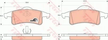 Гальмівні колодки для Jeep TRW GDB4127 фото товару