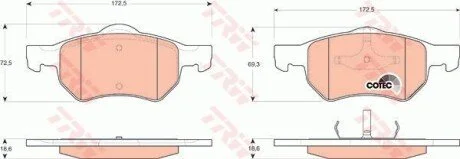 Гальмівні колодки, дискові для TRW GDB4128 фото товару