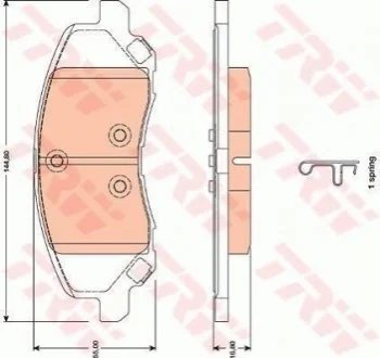 Гальмівні колодки для TRW GDB4141 фото товару