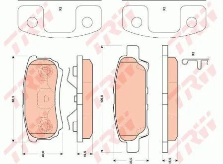 Гальмівні колодки, дискові для TRW GDB4143 фото товару