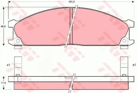 Гальмівні колодки для Nissan, Rover TRW GDB766 фото товара