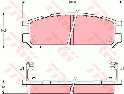 Гальмівні колодки, дискові для Subaru TRW GDB990 фото товару