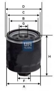 Фільтр масляний для UFI 23.428.00 фото товару