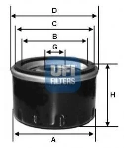 Масляний фільтр для UFI 23.444.00 фото товару