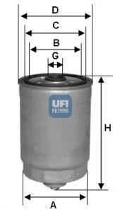 Паливний фільтр для UFI 24.378.00 фото товару