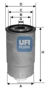Паливний фільтр для Jeep, Chrysler, Dodge UFI 24.529.00 фото товару