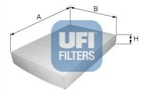 Фільтр, повітря у внутрішній простір для UFI 53.039.00 фото товару