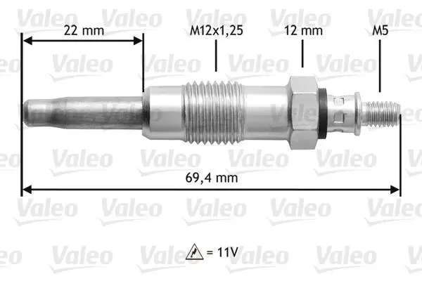 <strong>DB свічка розжарювання OM 601-603 93- VALEO 345116 (фото 1)</strong>