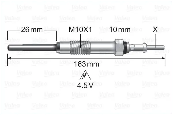 <strong>NISSAN Свічка розжарювання 4.6V Navara,Pathfinder,Qashqai,X-Trail,Opel Vivaro,Renault Trafic II,Master III 1.6/2.5dCi 06- VALEO 345235 (фото 1)</strong>