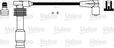 OPEL дроти високої напруги (4шт) CORSA B (S93) 1.6 i 16V (F08, F68, M68) 94-00 для Opel, Vauxhall, Chevrolet VALEO 346103 фото товару