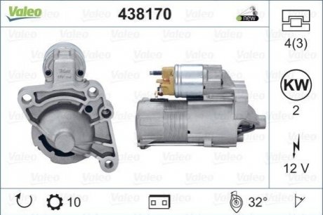 Купити Стартер Valeo 438170 за низькою ціною в Україні (фото 1)