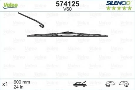 Щітка склоочисника для VALEO 574125 фото товару
