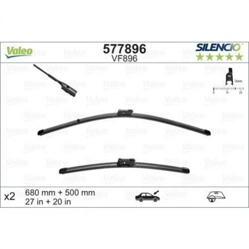 <strong>К-т щеток стеклоочистителя 2шт VALEO 577896 (фото 1)</strong>