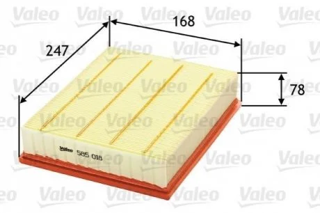 Фільтр повітряний для VALEO 585018 фото товару